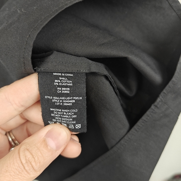 Theory Nallane Light Poplin Sleeveless Black Cotton V-neck Mini Dress Size 6 - Picture 16 of 16